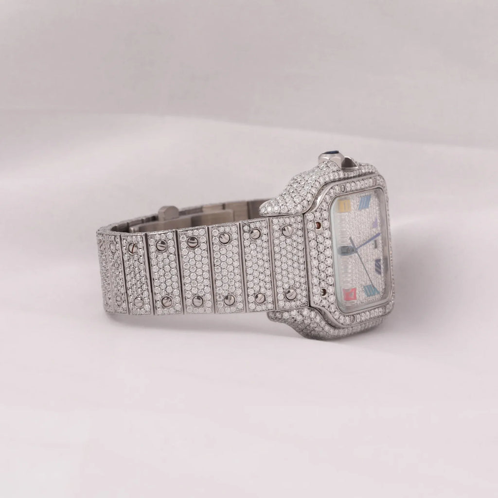 Full Circle — Round Diamond Luxury Timepiece, Luxury, Standard & Trendy Designs, White & Silver | FireDrips