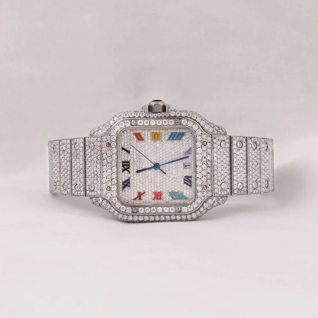 Full Circle — Round Diamond Luxury Timepiece, Luxury, Standard & Trendy Designs, White & Silver | FireDrips