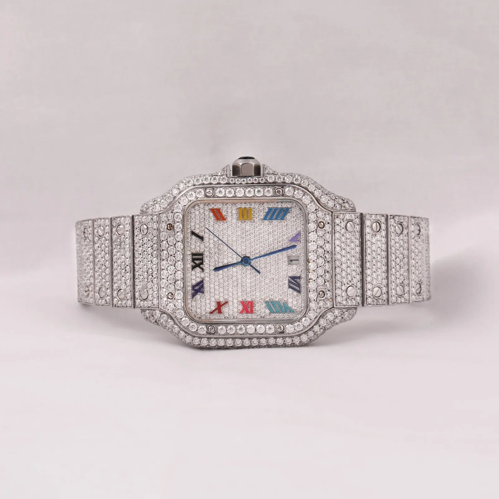 Full Circle — Round Diamond Luxury Timepiece, Luxury, Standard & Trendy Designs, White & Silver | FireDrips