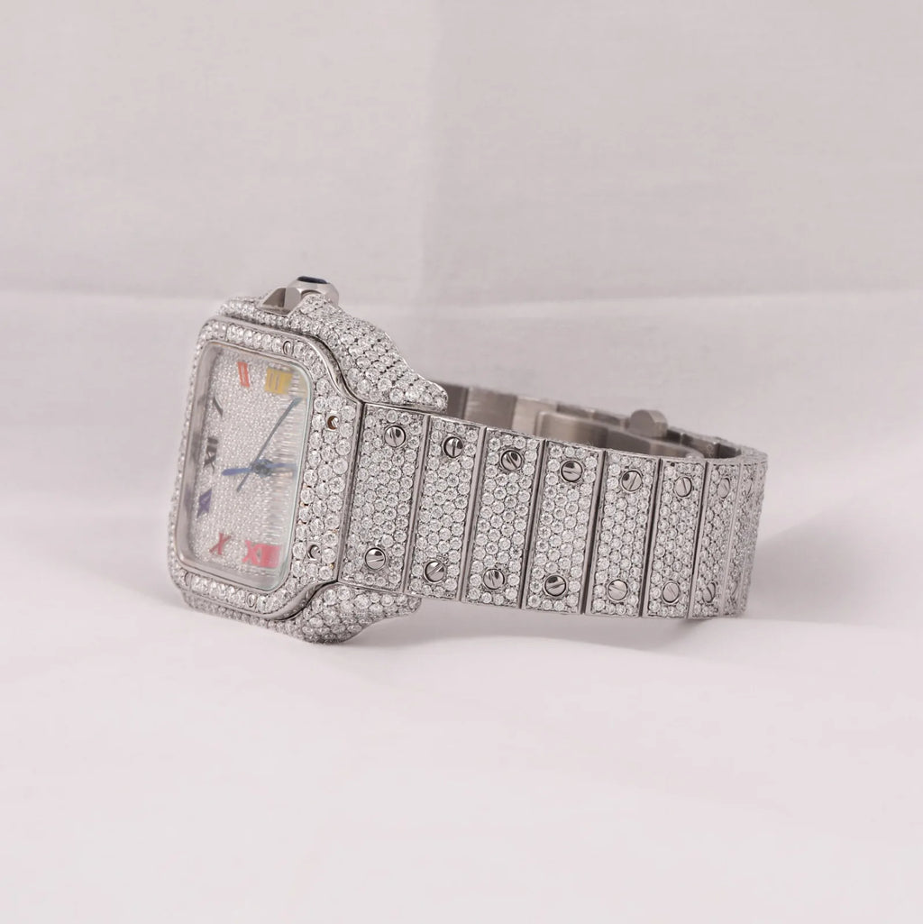 Full Circle — Round Diamond Luxury Timepiece, Luxury, Standard & Trendy Designs, White & Silver | FireDrips