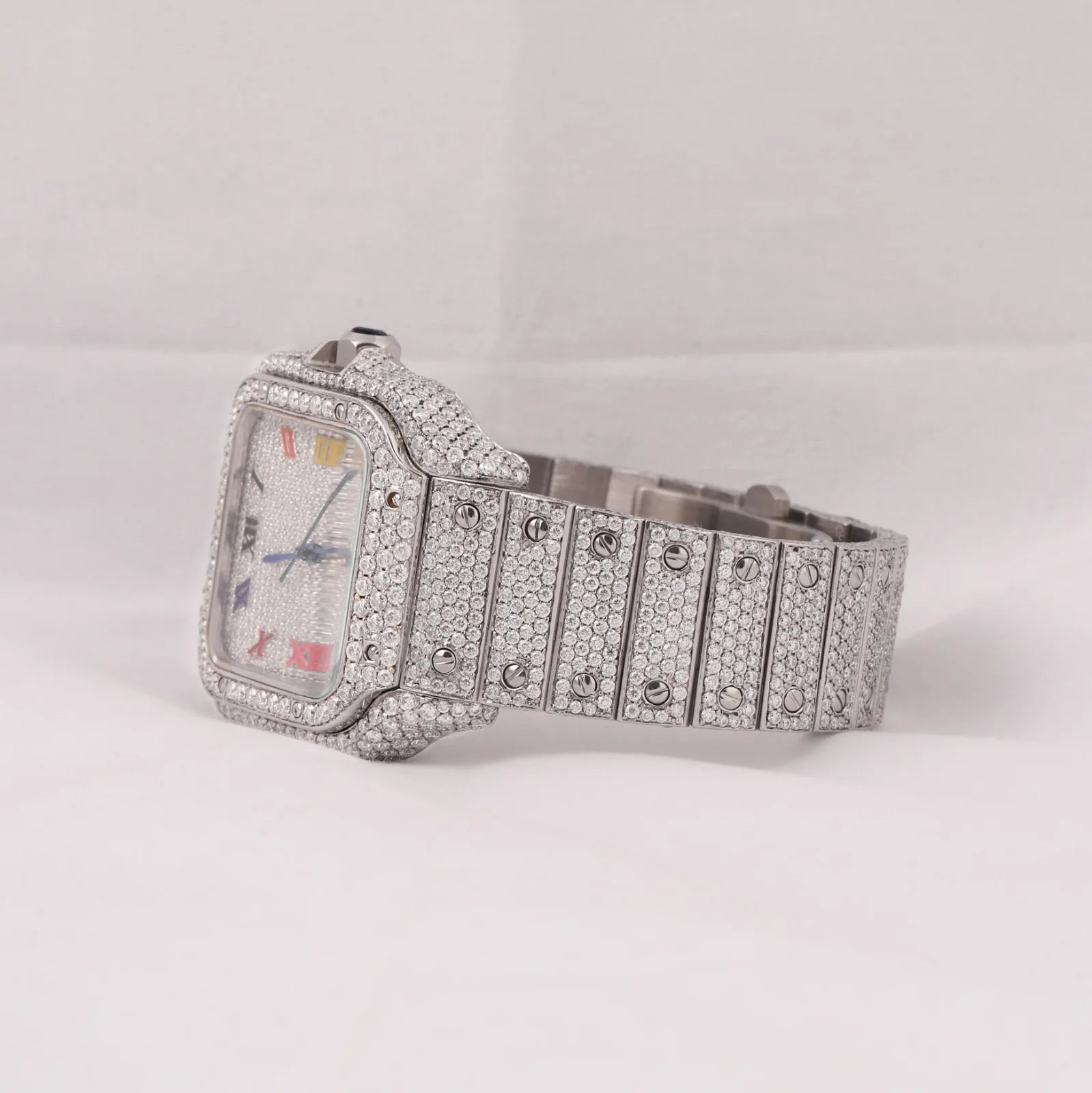 Full Circle — Round Diamond Luxury Timepiece, Luxury, Standard & Trendy Designs, White & Silver | FireDrips