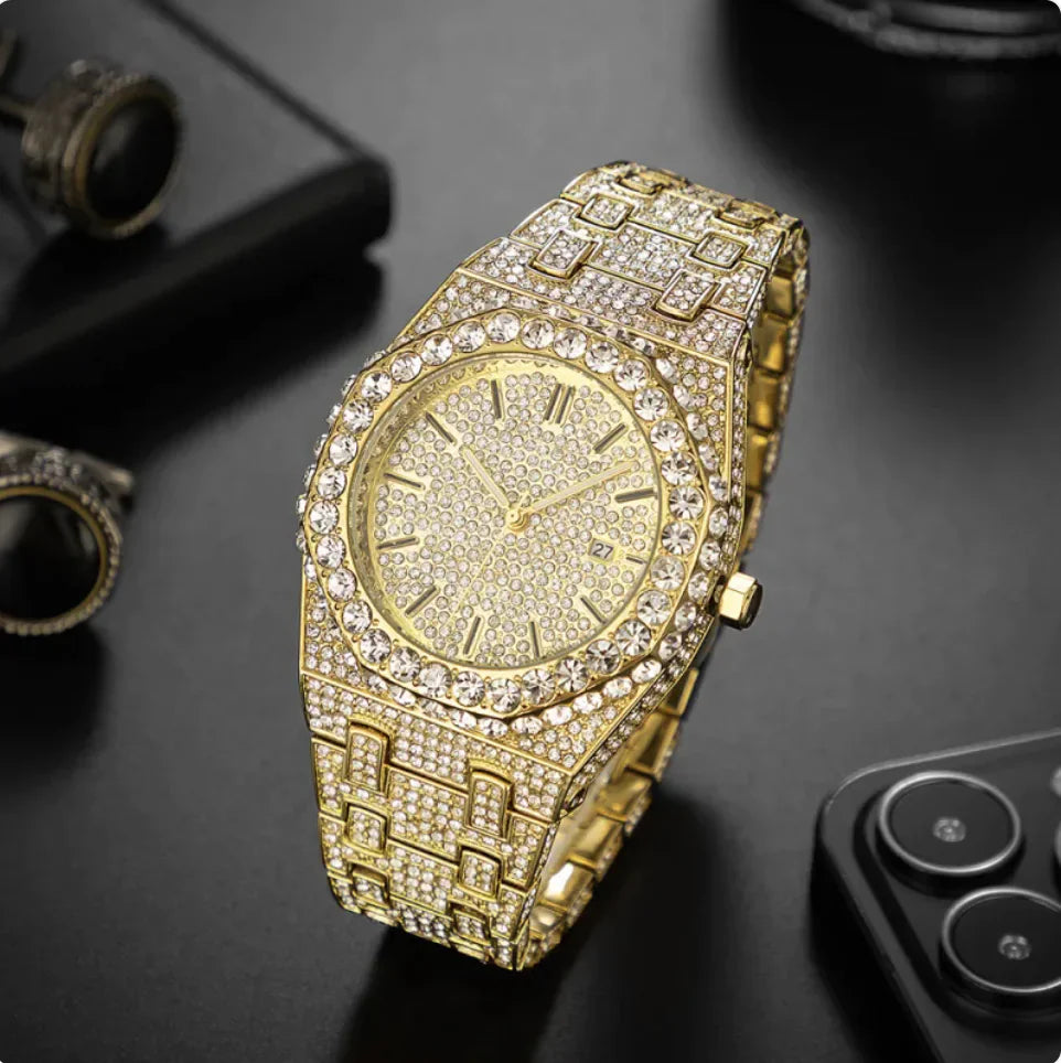 Men's Starry Night Diamond-Dial Quartz Watch