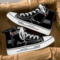Men's High-Top Canvas Sneakers — Korean Street Style Board Shoes, Black White Blue, Sizes 39–44