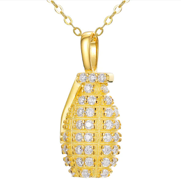 Moissanite Grenade Pendant Necklace — S925 Sterling Silver Street-Luxury Jewelry