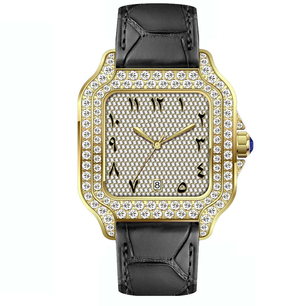 VVS Phantom — Bust Down VVS Moissanite Automatic Watch, Diamond Tester Approved, 12 Colorways | Hip Hop Luxury