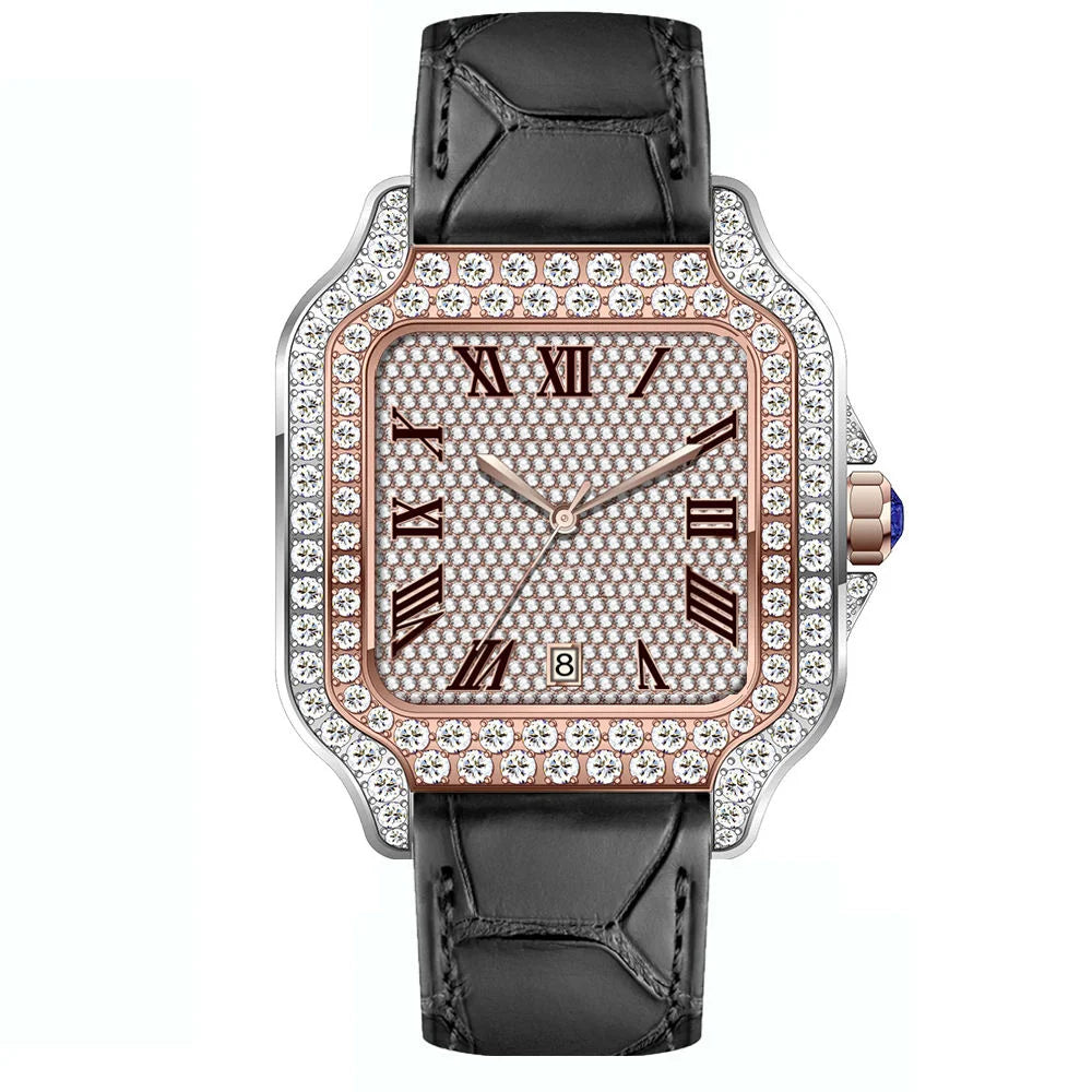 VVS Phantom — Bust Down VVS Moissanite Automatic Watch, Diamond Tester Approved, 12 Colorways | Hip Hop Luxury