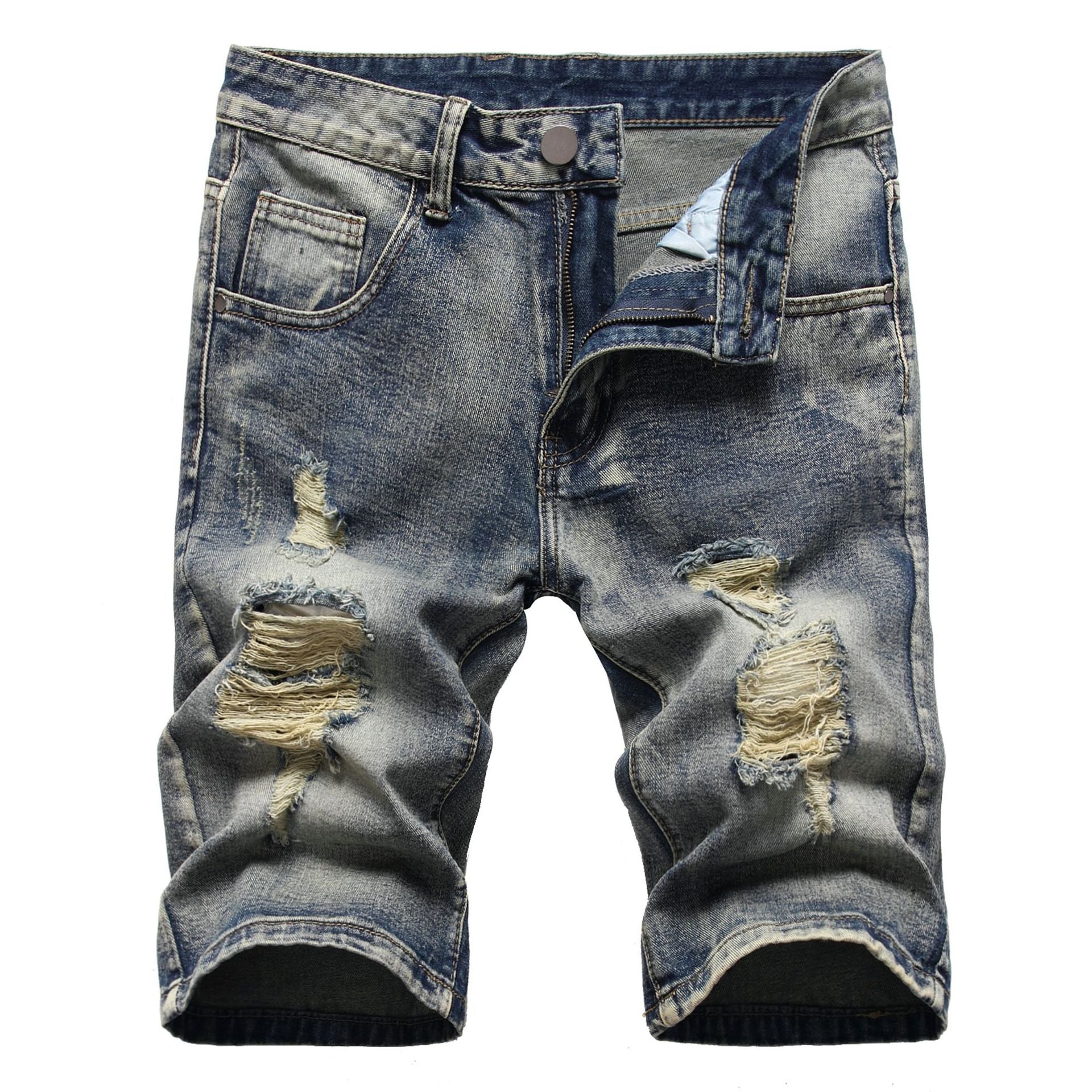 Men's Ripped Denim Shorts – Streetwear Jean Shorts