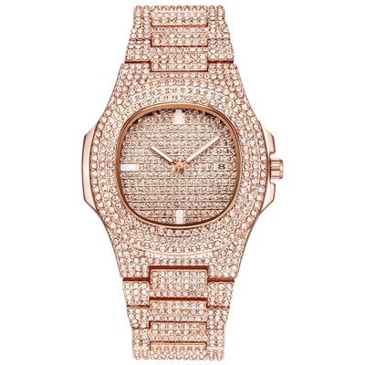 Gold Rush — Full Diamond Iced Out Hip Hop Watch Gold Finish Luxury Timepiece | Black, Gold, Silver, Rose Gold