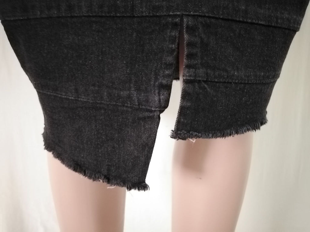 Women's High Waist Denim Mini Skirt – Ripped Hole Jean Skirt