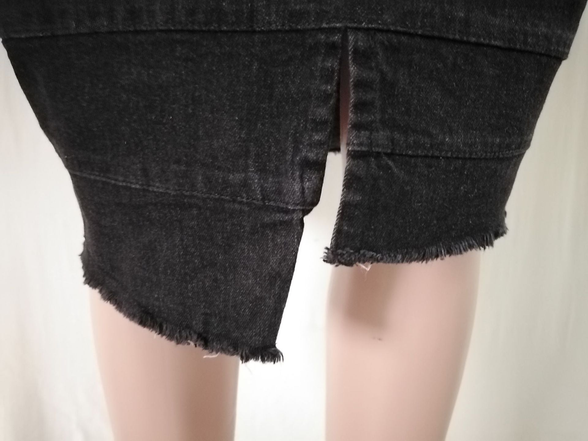 Women's High Waist Denim Mini Skirt – Ripped Hole Jean Skirt