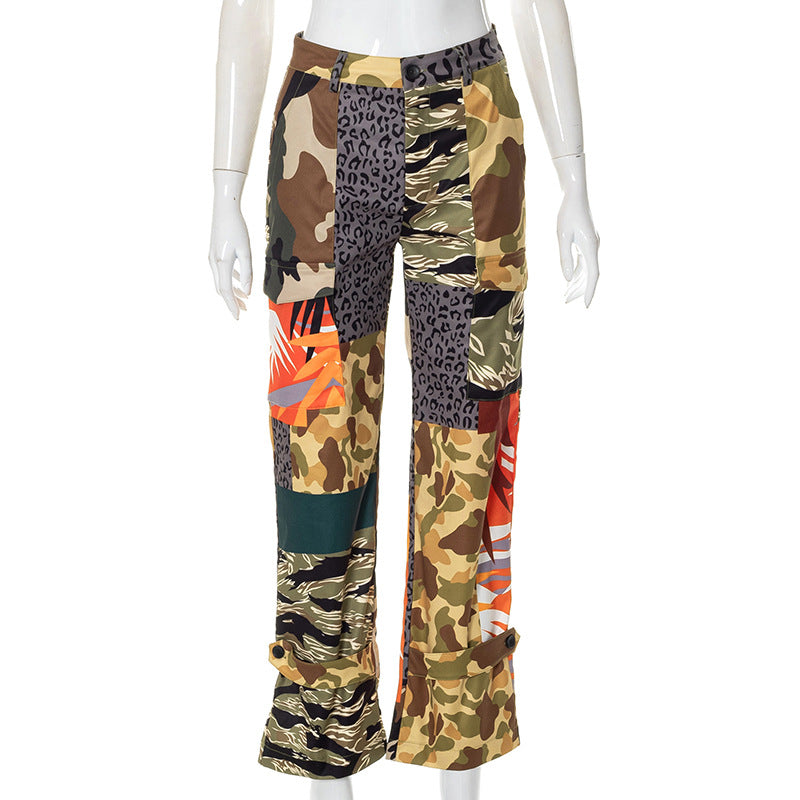 Y2K Camo High Waist Baggy Cargo Pants – Women's Streetwear