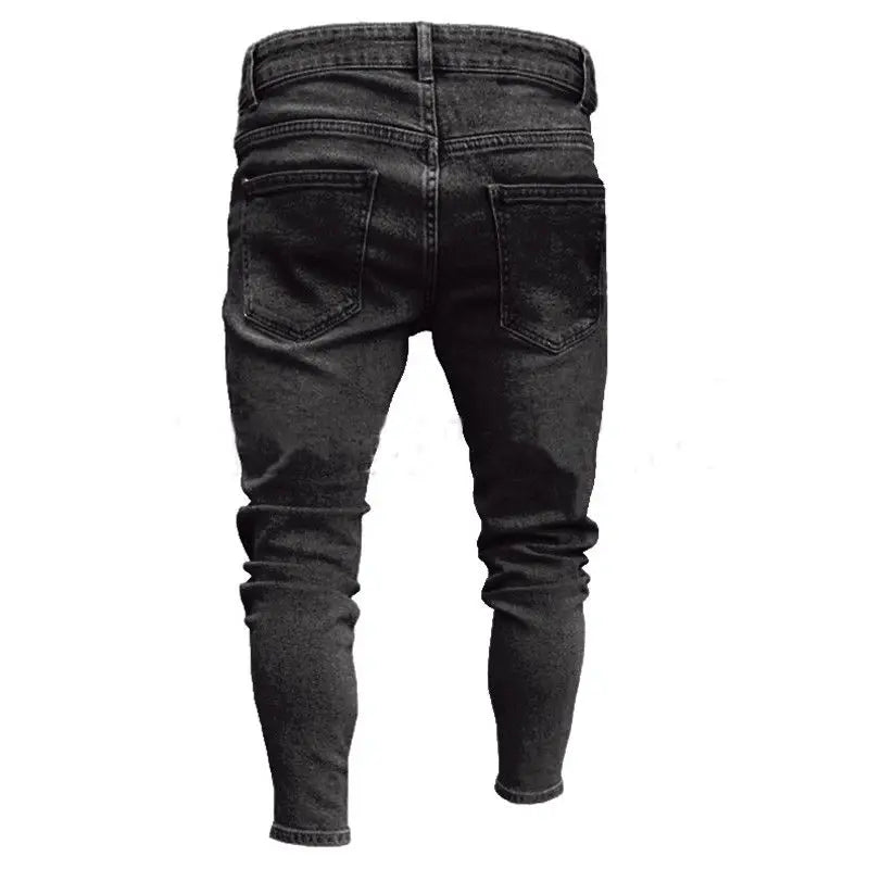 Ripped Skinny Biker Jeans – Destroyed Denim
