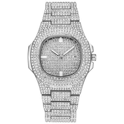 Gold Rush — Full Diamond Iced Out Hip Hop Watch Gold Finish Luxury Timepiece | Black, Gold, Silver, Rose Gold