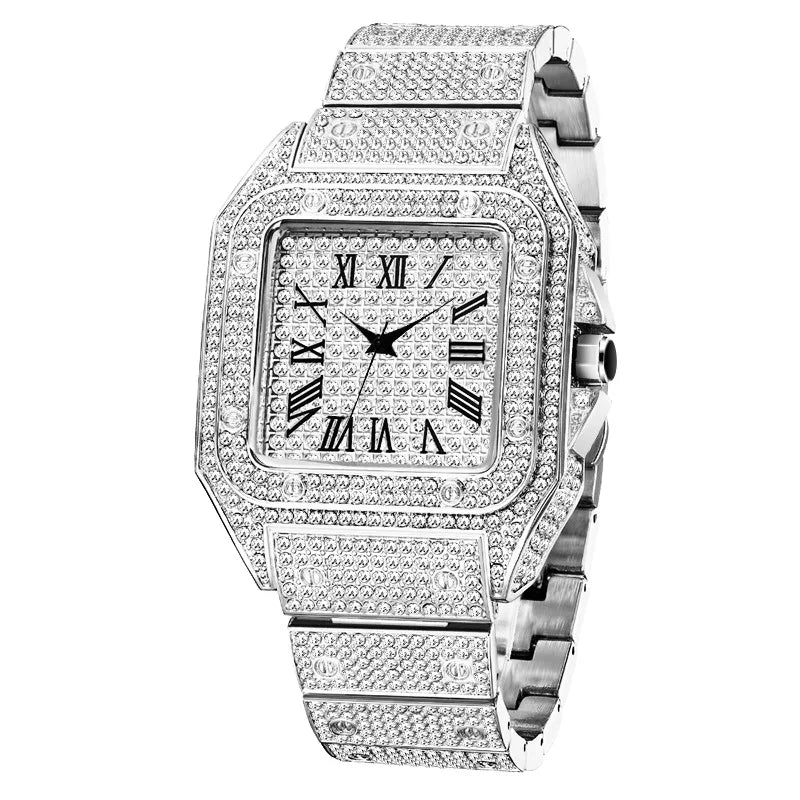 Square Up — Iced Out Hip Hop Square Dial Quartz Watch, Water-Resistant, 5 Colorways | FireDrips