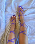 Studded Lace Up Flat Sandals – Trending Summer Flip-Flop Slides