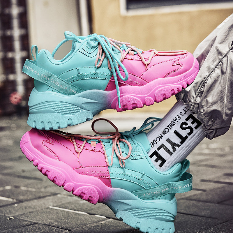 Jinbeile Color Patchwork Chunky Sneakers – Street Style Platform Sport Shoes