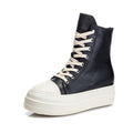 Lace-Up Chunky Sneakers – Multi-Material Street Style Trainers