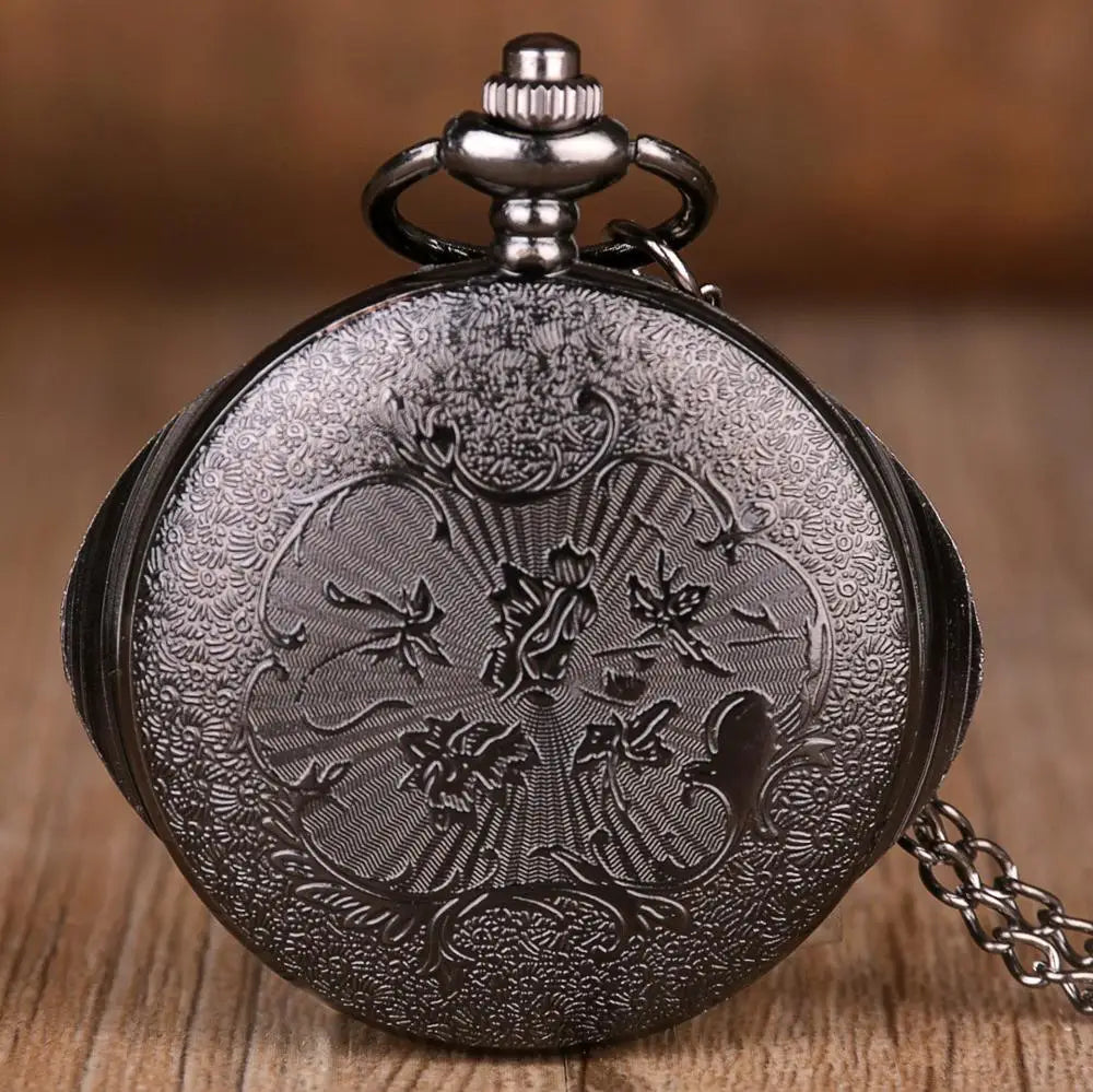 Vintage Bronze Eye Design Pocket Watch — Unisex Quartz Fob Watch with Chain & Necklace | FireDrips