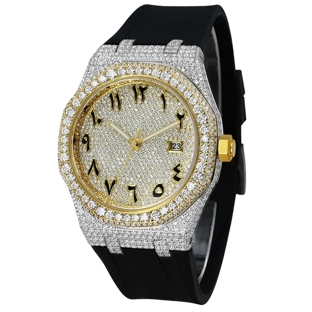 VVS Phantom — Bust Down VVS Moissanite Automatic Watch, Diamond Tester Approved, 12 Colorways | Hip Hop Luxury
