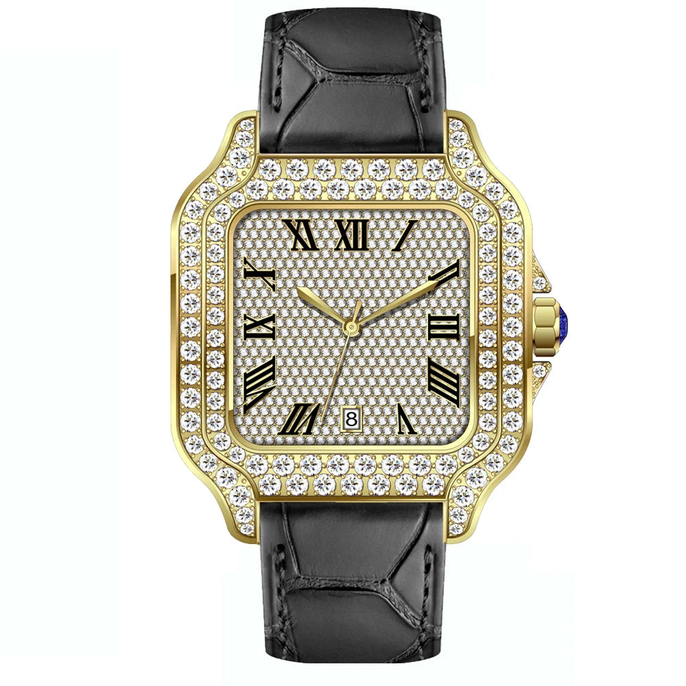 VVS Phantom — Bust Down VVS Moissanite Automatic Watch, Diamond Tester Approved, 12 Colorways | Hip Hop Luxury