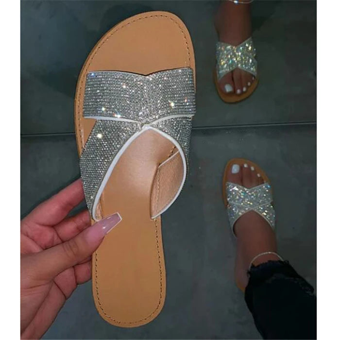 Diamond PVC Jelly Flat Sandals – Plastic Flip Flop Slippers