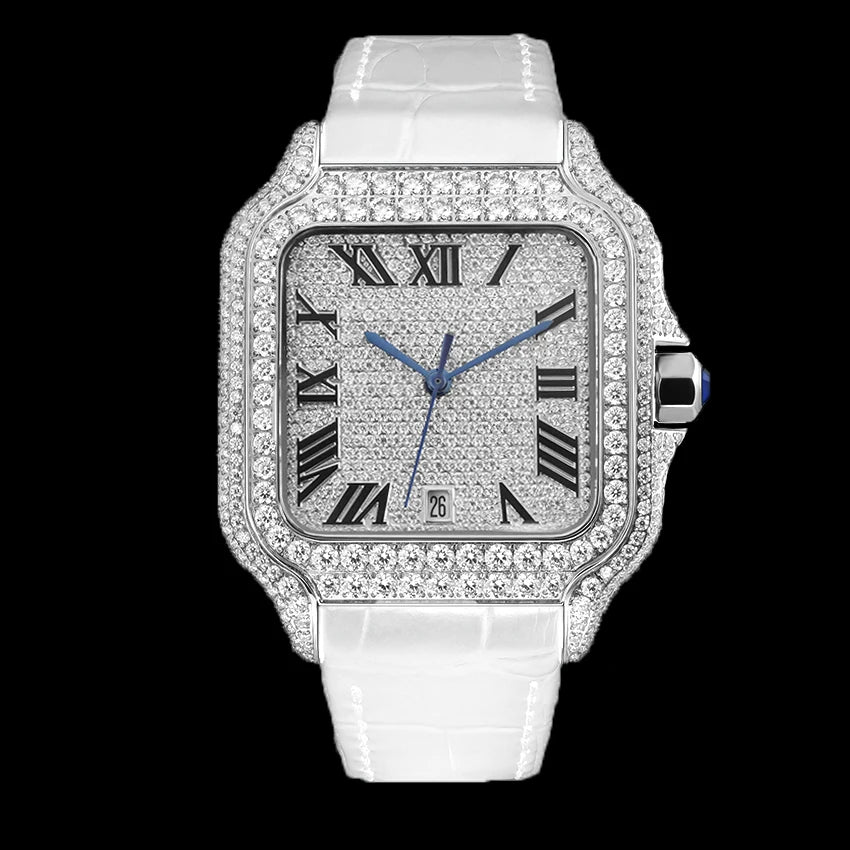 VVS Phantom — Bust Down VVS Moissanite Automatic Watch, Diamond Tester Approved, 12 Colorways | Hip Hop Luxury