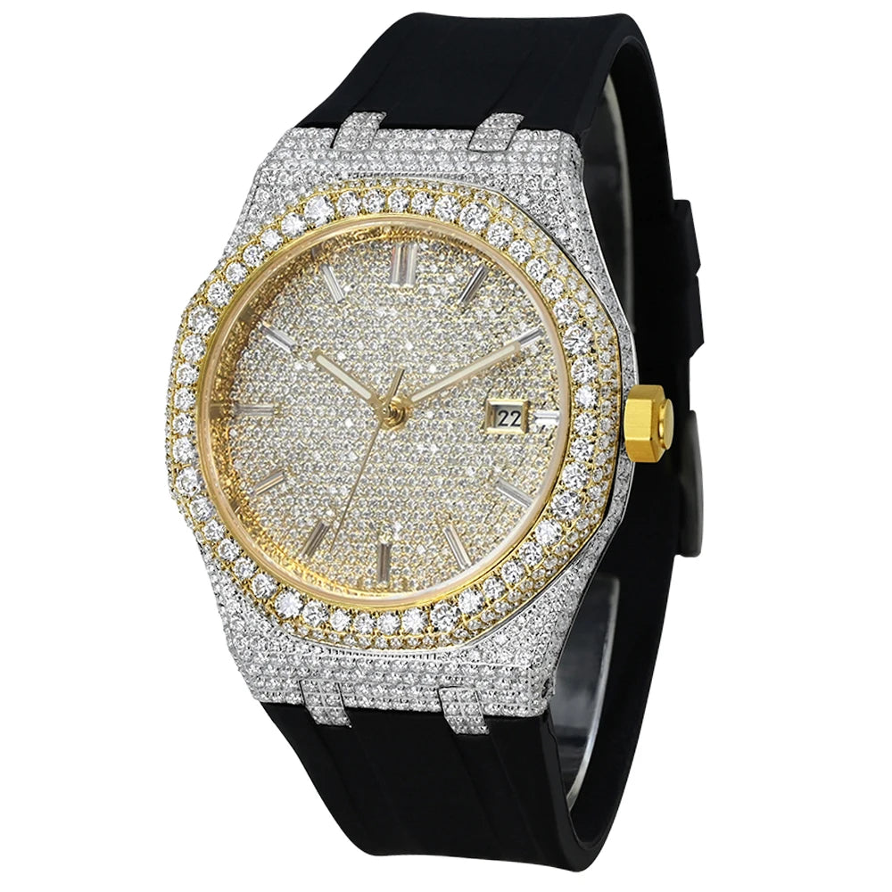 VVS Phantom — Bust Down VVS Moissanite Automatic Watch, Diamond Tester Approved, 12 Colorways | Hip Hop Luxury