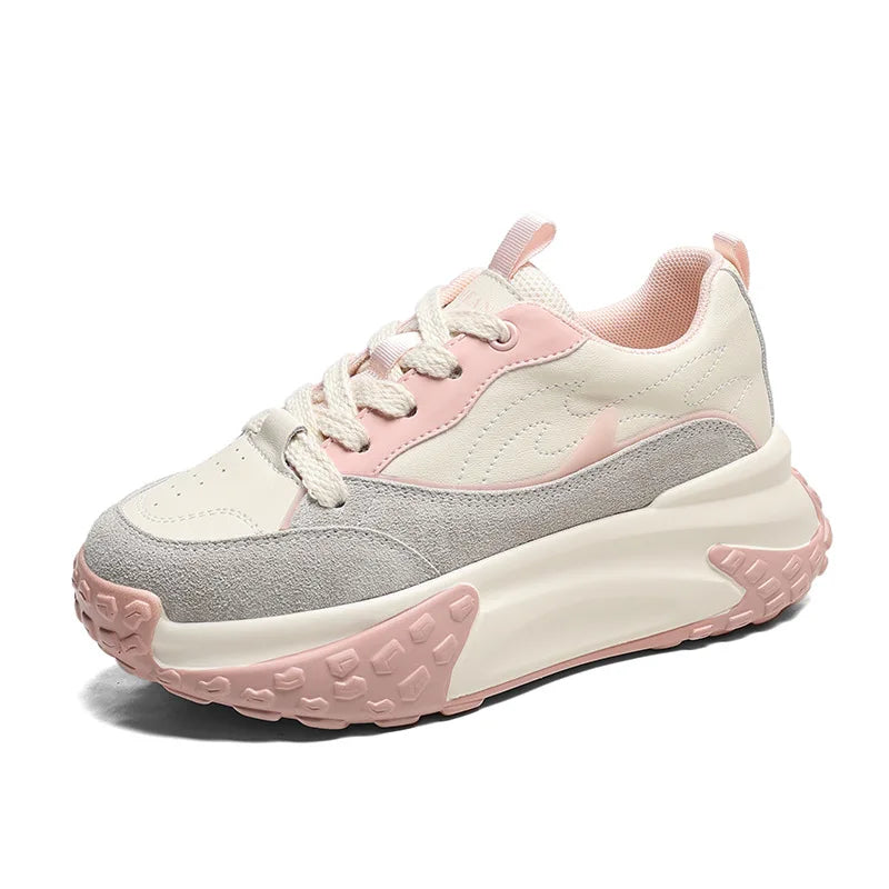 Chunky Sneakers Round Toe Walking Shoes for Women – Daily Lifestyle