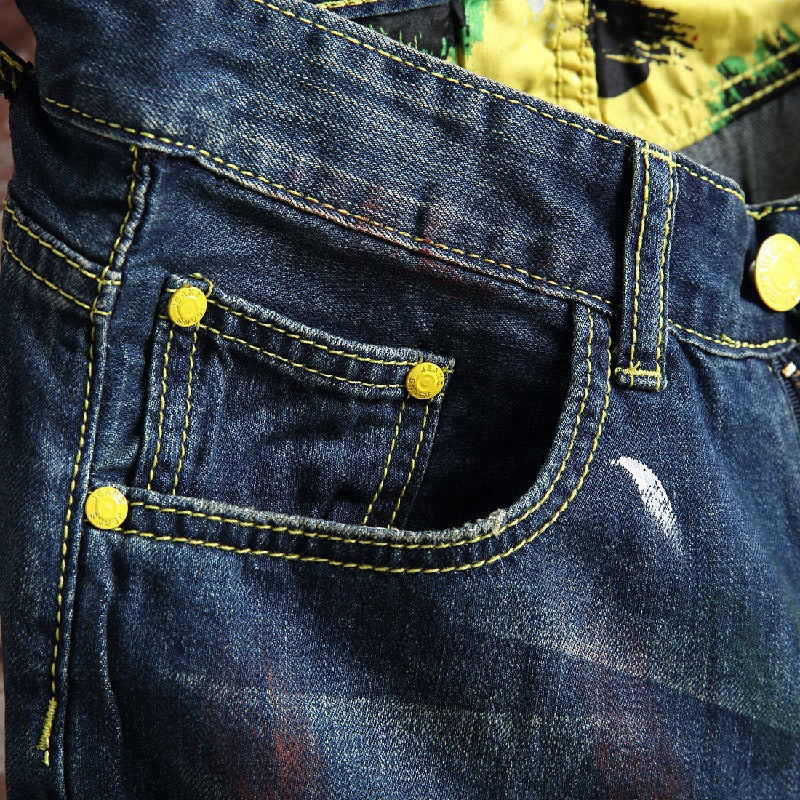Ripped Harem Denim Shorts for Men — Skate Bermuda Jogger Jean Shorts, Sizes 28–42 | FireDrips