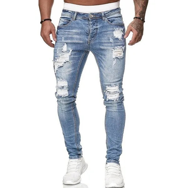 Men's Ripped Skinny Jeans – Slim Fit Distressed Denim S–3XL (5 Styles)