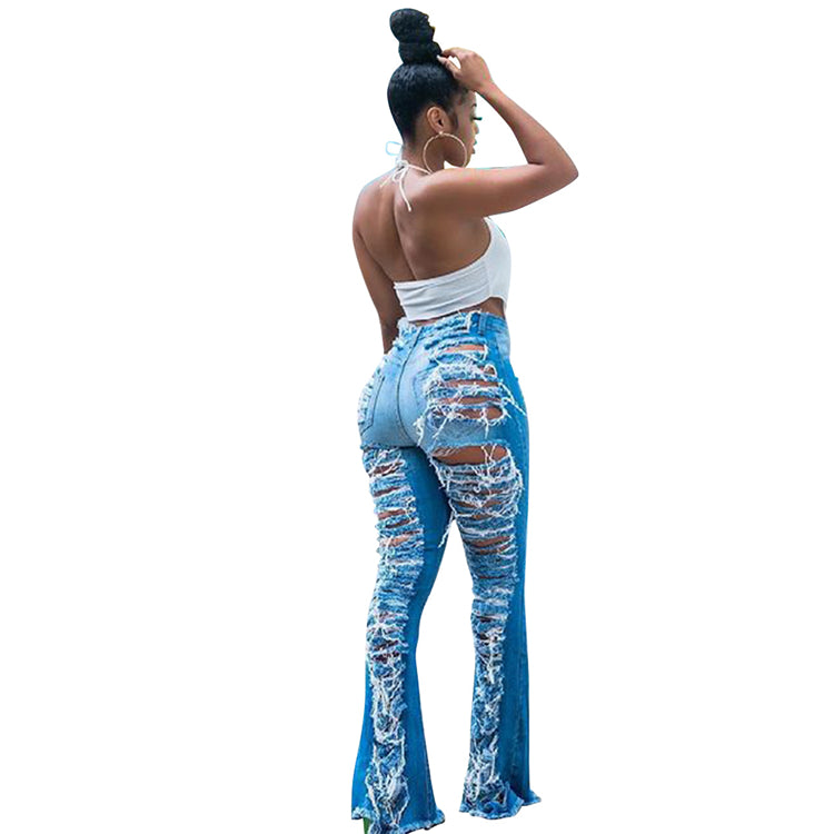 Boot Cut Jeans for Women – Zipper Fly Distressed Denim