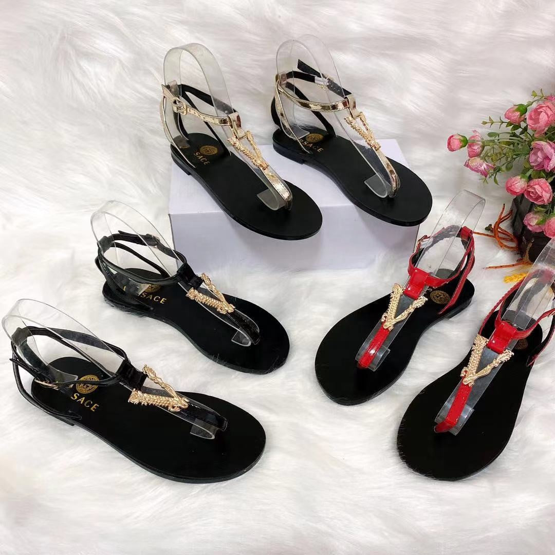 Metal Detail Flat Flip Flop Sandals – Sexy Pop Casual Slides
