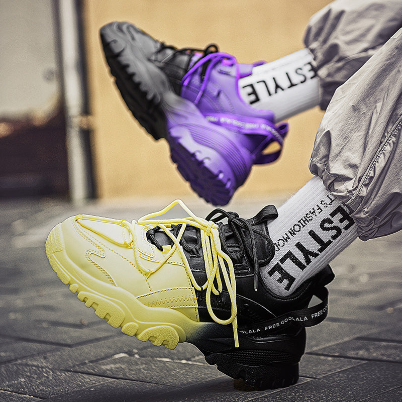Jinbeile Color Patchwork Chunky Sneakers – Street Style Platform Sport Shoes