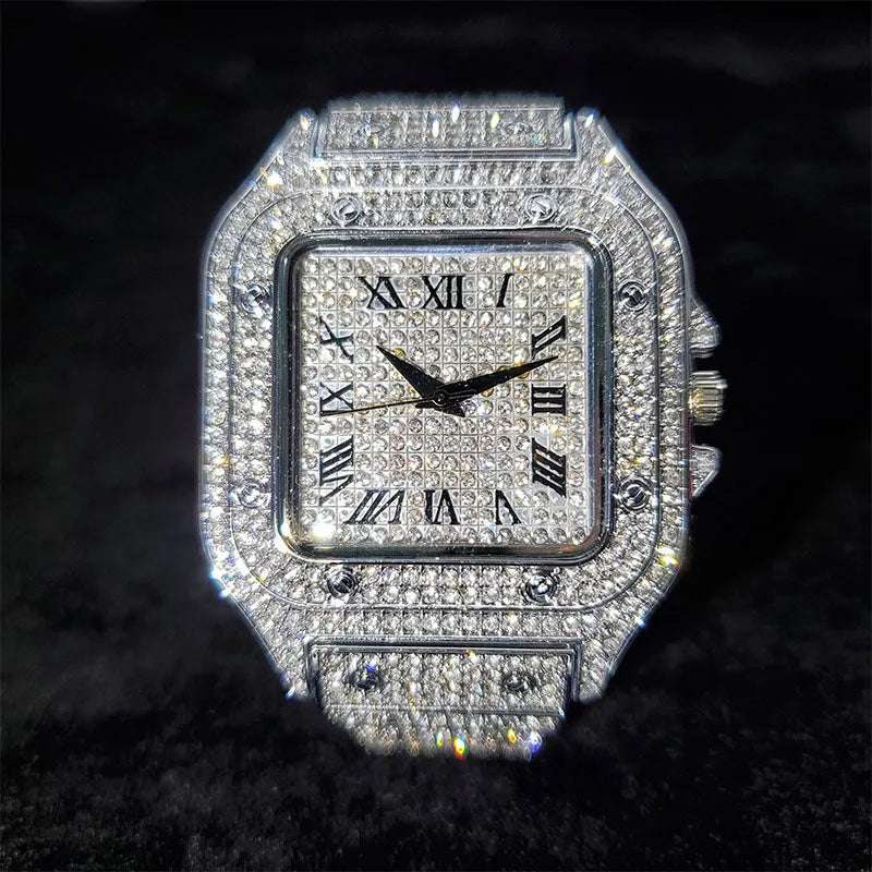 Square Up — Iced Out Hip Hop Square Dial Quartz Watch, Water-Resistant, 5 Colorways | FireDrips