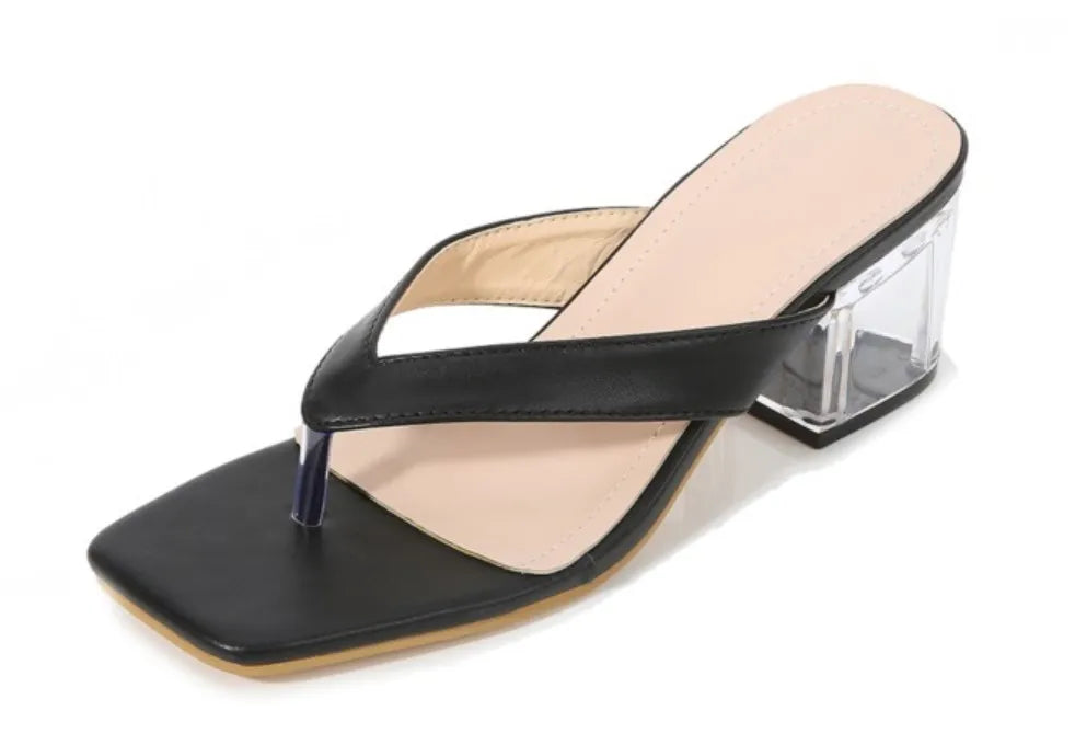 Thick-Sole High Heel Flip-Flop Slippers – Platform Beach Slides