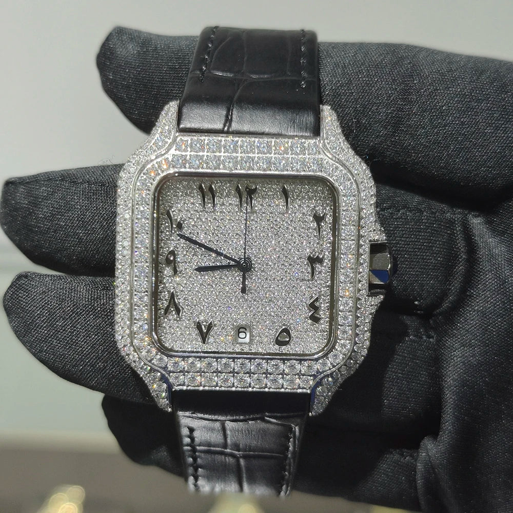 VVS Phantom — Bust Down VVS Moissanite Automatic Watch, Diamond Tester Approved, 12 Colorways | Hip Hop Luxury
