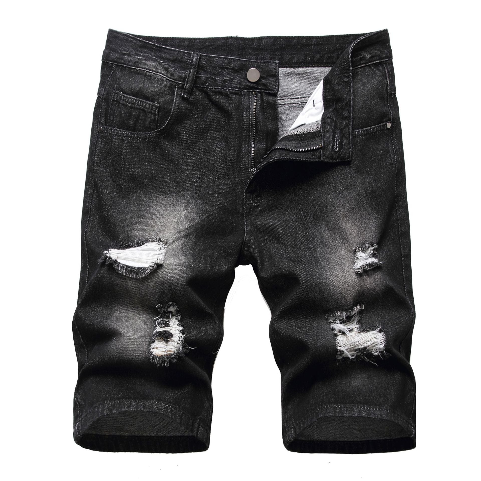 Men's Ripped Denim Shorts – Streetwear Jean Shorts