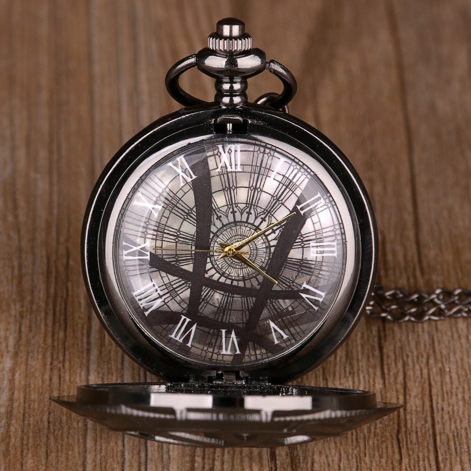 Vintage Bronze Eye Design Pocket Watch — Unisex Quartz Fob Watch with Chain & Necklace | FireDrips