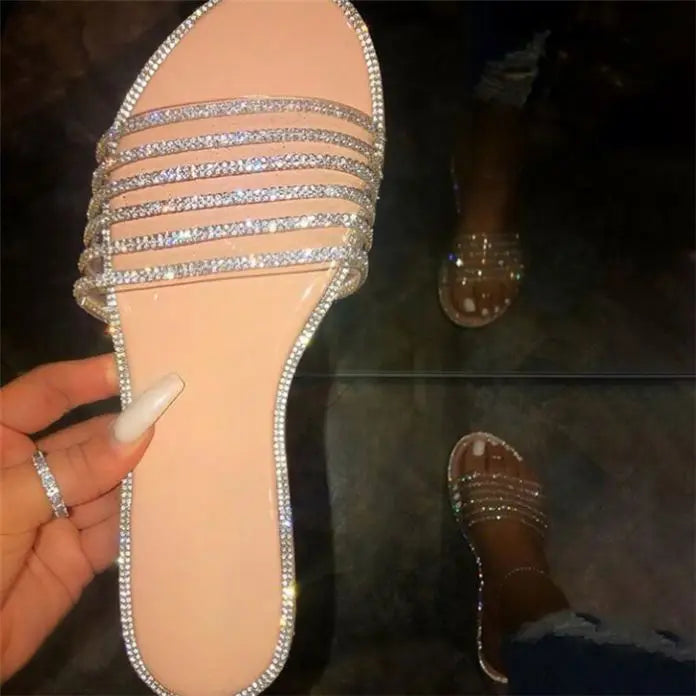 Diamond PVC Jelly Flat Sandals – Plastic Flip Flop Slippers