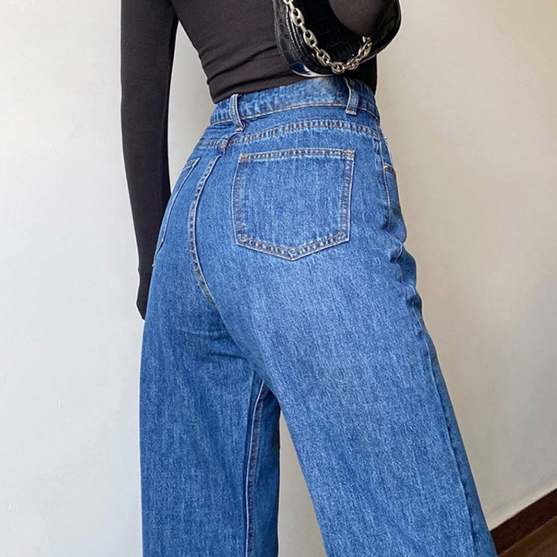 Slit Wide Leg Jeans – Women's Y2K Denim