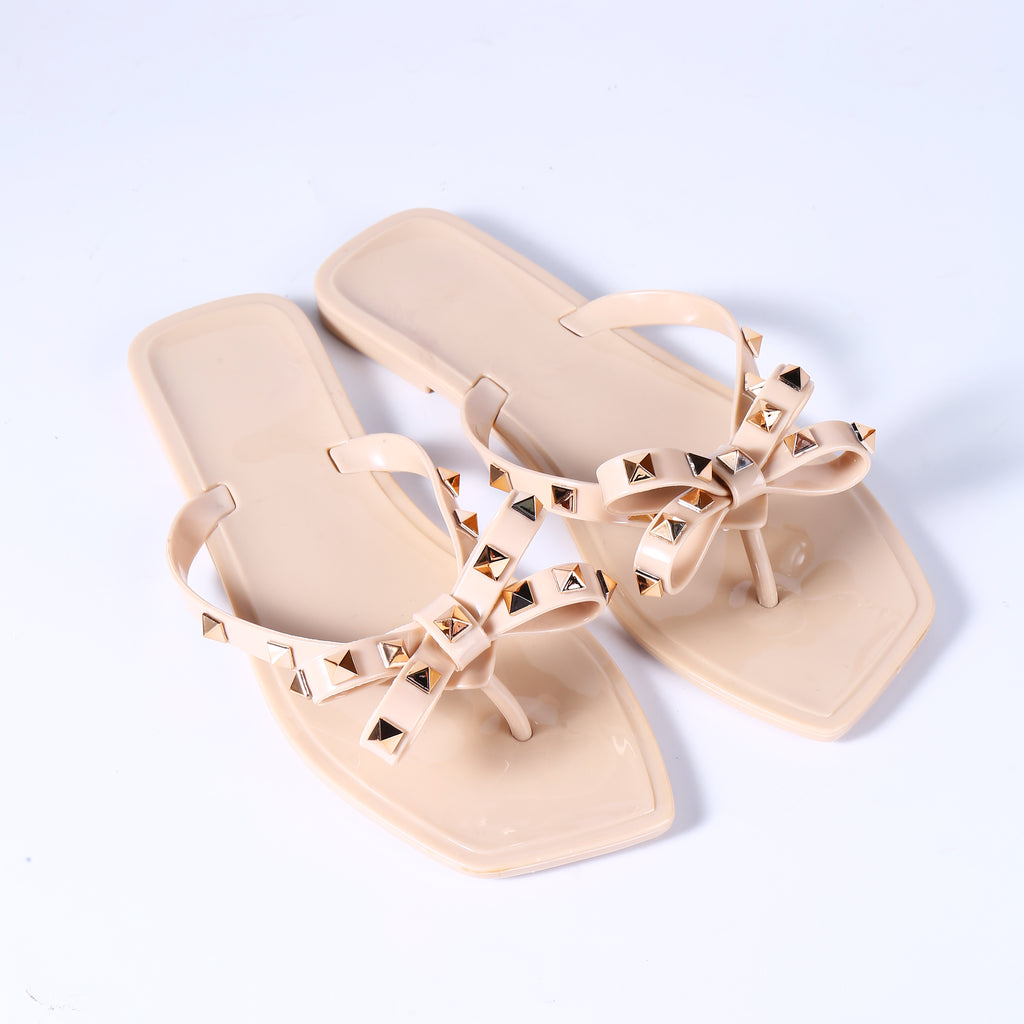 Crystal Jelly Flat Slide Sandals – PVC Flip Flop Slippers