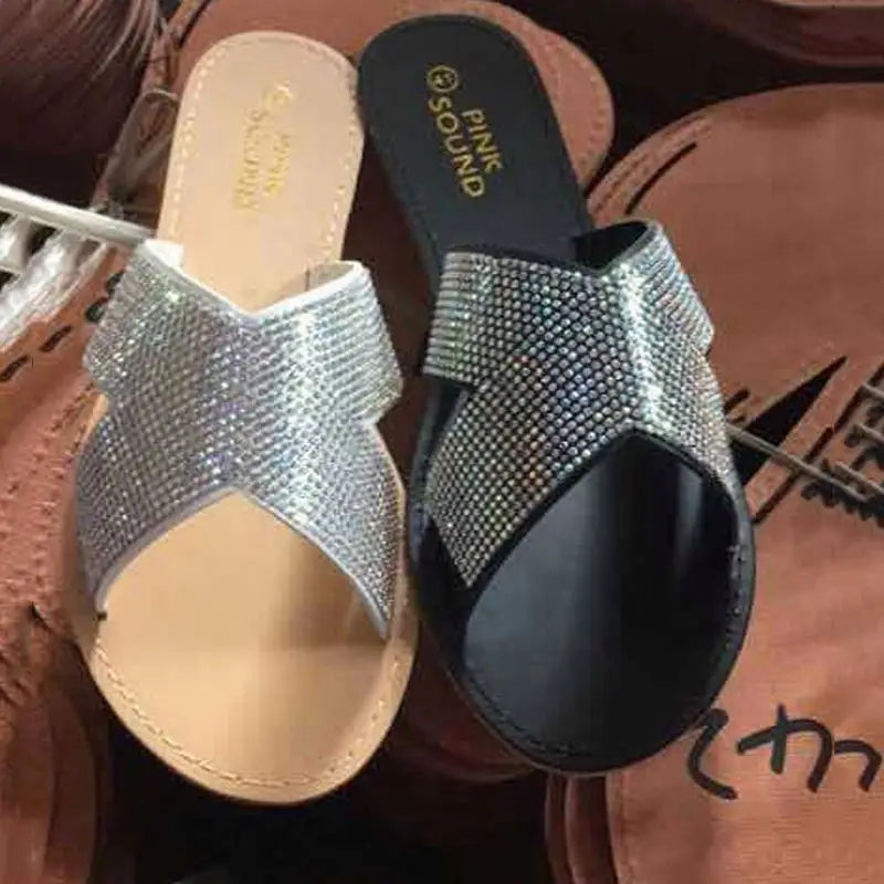 Diamond PVC Jelly Flat Sandals – Plastic Flip Flop Slippers