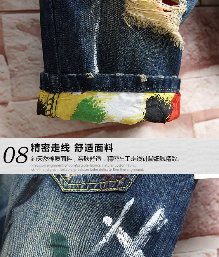 Ripped Harem Denim Shorts for Men — Skate Bermuda Jogger Jean Shorts, Sizes 28–42 | FireDrips