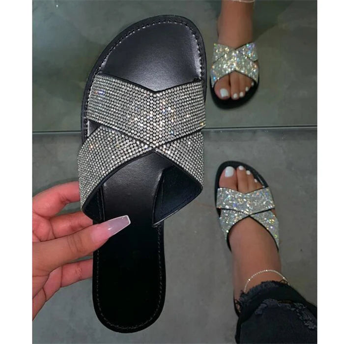 Diamond PVC Jelly Flat Sandals – Plastic Flip Flop Slippers