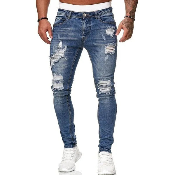 Men's Ripped Skinny Jeans – Slim Fit Distressed Denim S–3XL (5 Styles)