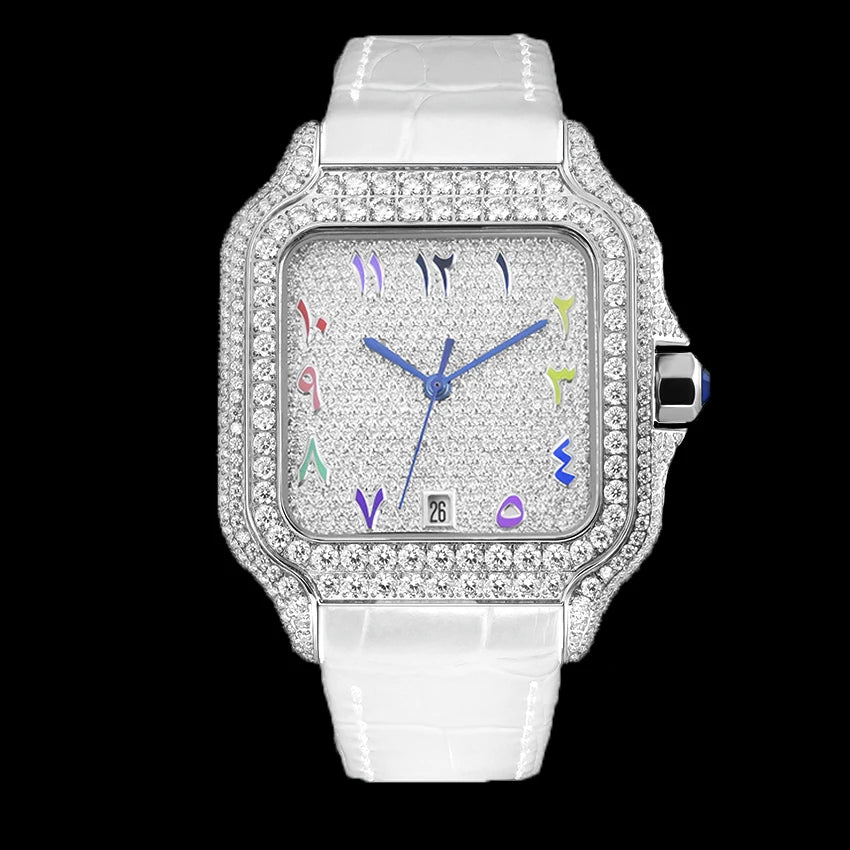 VVS Phantom — Bust Down VVS Moissanite Automatic Watch, Diamond Tester Approved, 12 Colorways | Hip Hop Luxury