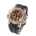 Color Block — CZ Stone Rotund Designer Watch, Bold Color Band, Red Face Dial, 9 Colorways | FireDrips