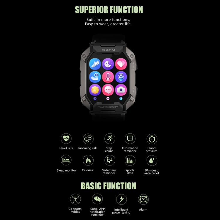 C20 Smart Watch – 1.71" TFT HD Screen Fitness Tracker Smartwatch