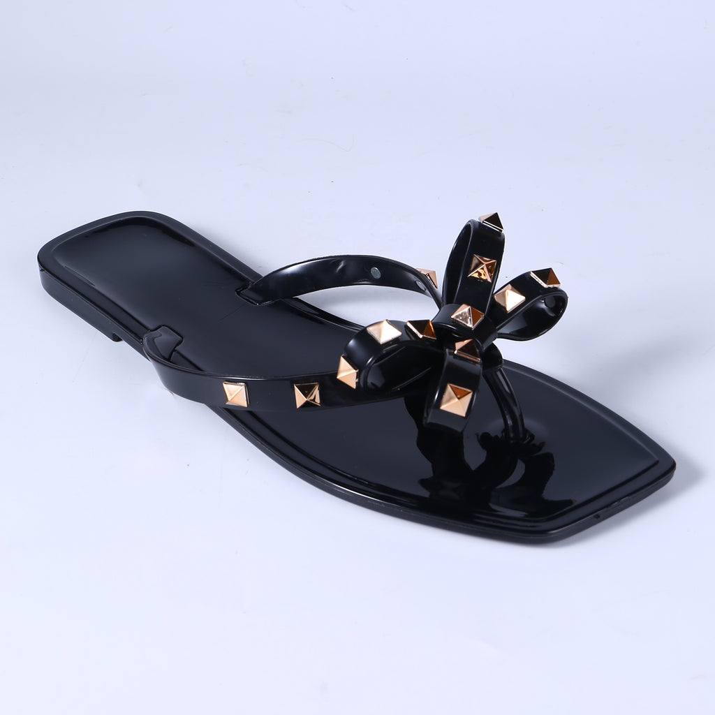 Crystal Jelly Flat Slide Sandals – PVC Flip Flop Slippers