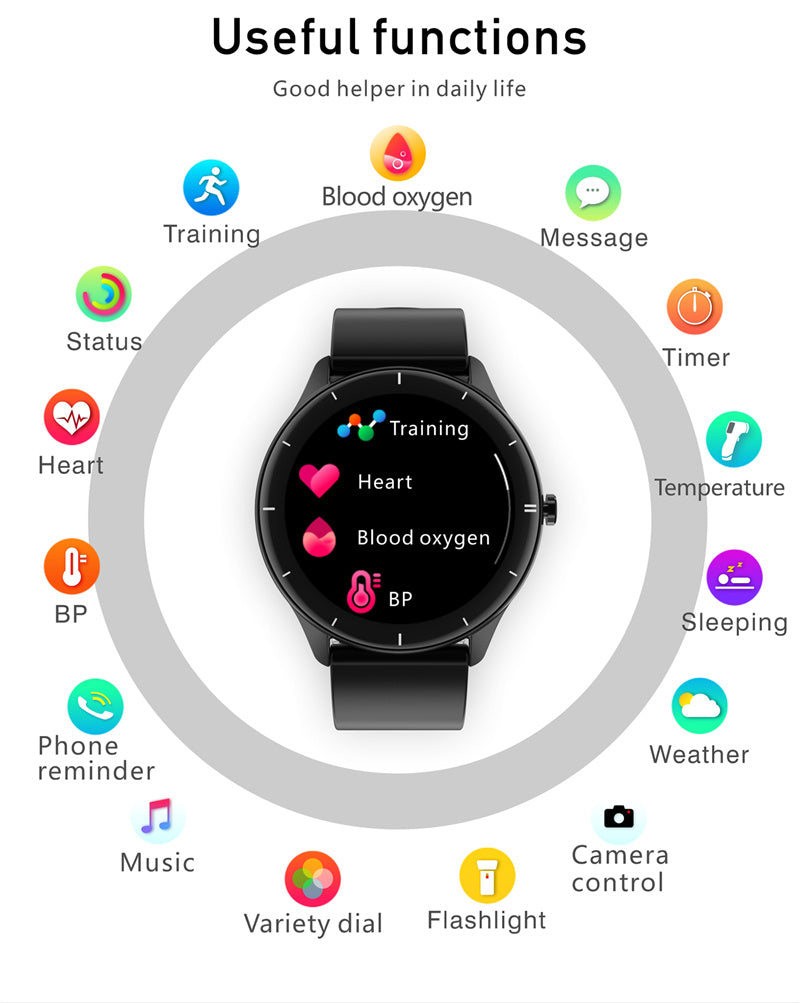 JGo Q21 Smart Watch – SpO2 IP67 Waterproof Fitness Tracker Smartwatch